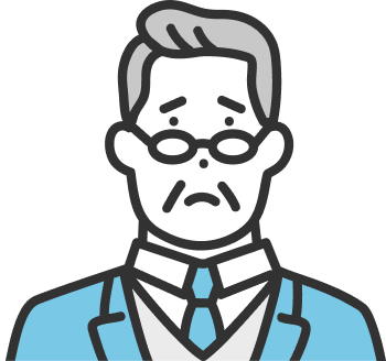 困っている様子の男性のイラストです。
