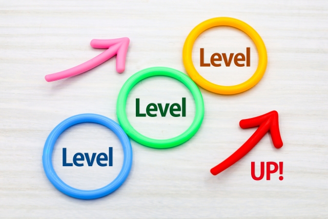 Levelの文字列と上向きの矢印