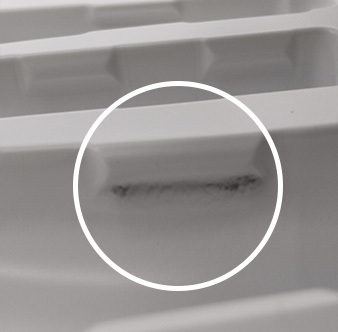 偏肉が生じたプラスチック製品